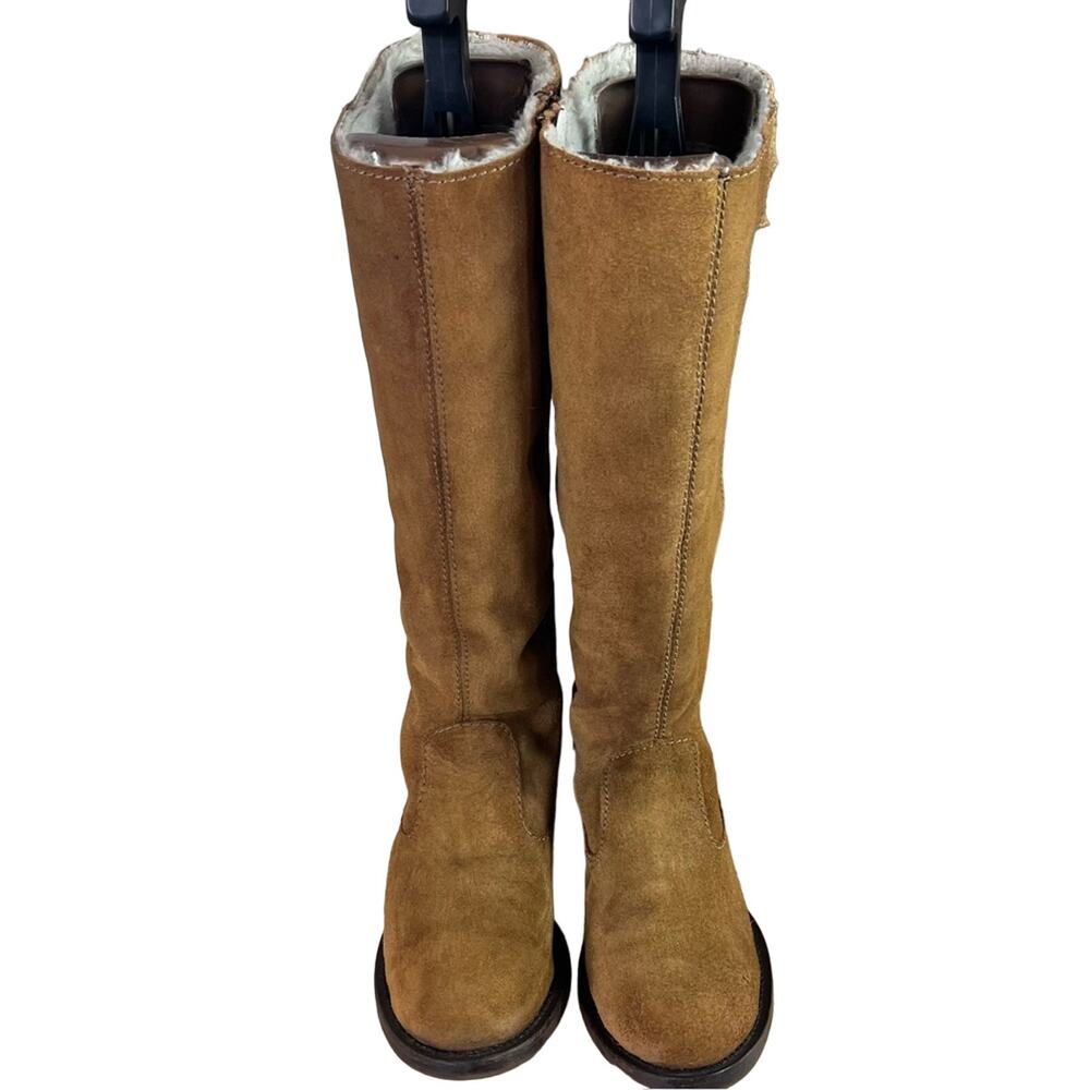 Zara Trafaluc Boots Womens 39 Below Knee Suede Tall Winter - Picture 3 of 13